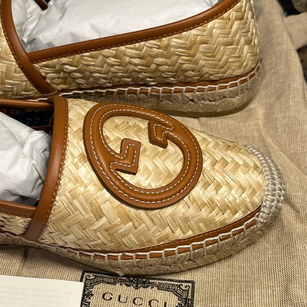 Gucci Natural Tan Straw Espadrilles - Picture 6 of 14